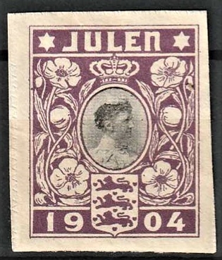 JULEMÆRKER DANMARK | 1904 - Dronning Louise UTAKKET - Ubrugt